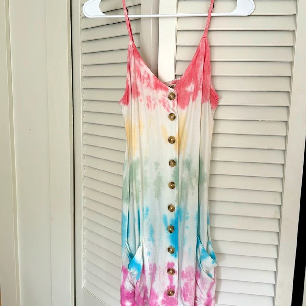 Ripcurl Linen Tie-Dye Mini Dress